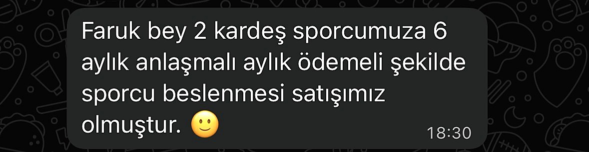 Müşteri mesajı